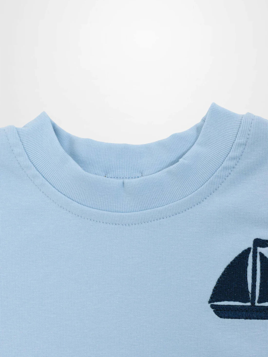 Short Sleeve Emblem Boxy T-Shirt - Light Blue