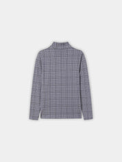 Printed Modal Turtleneck-Grey Plaid