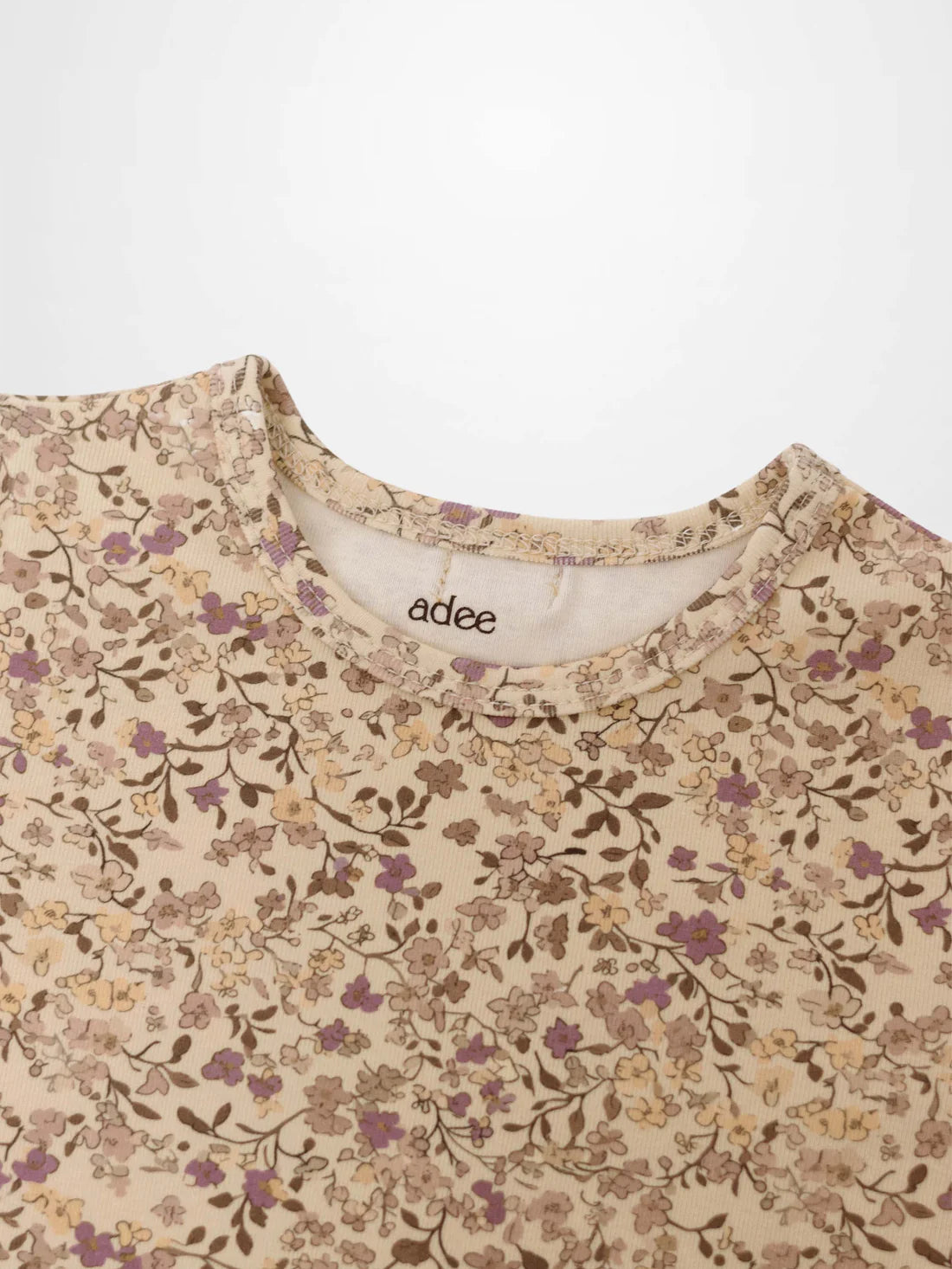 Purple Flower 3/4 Sleeve Shirt
