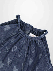 Denim Heart Romper