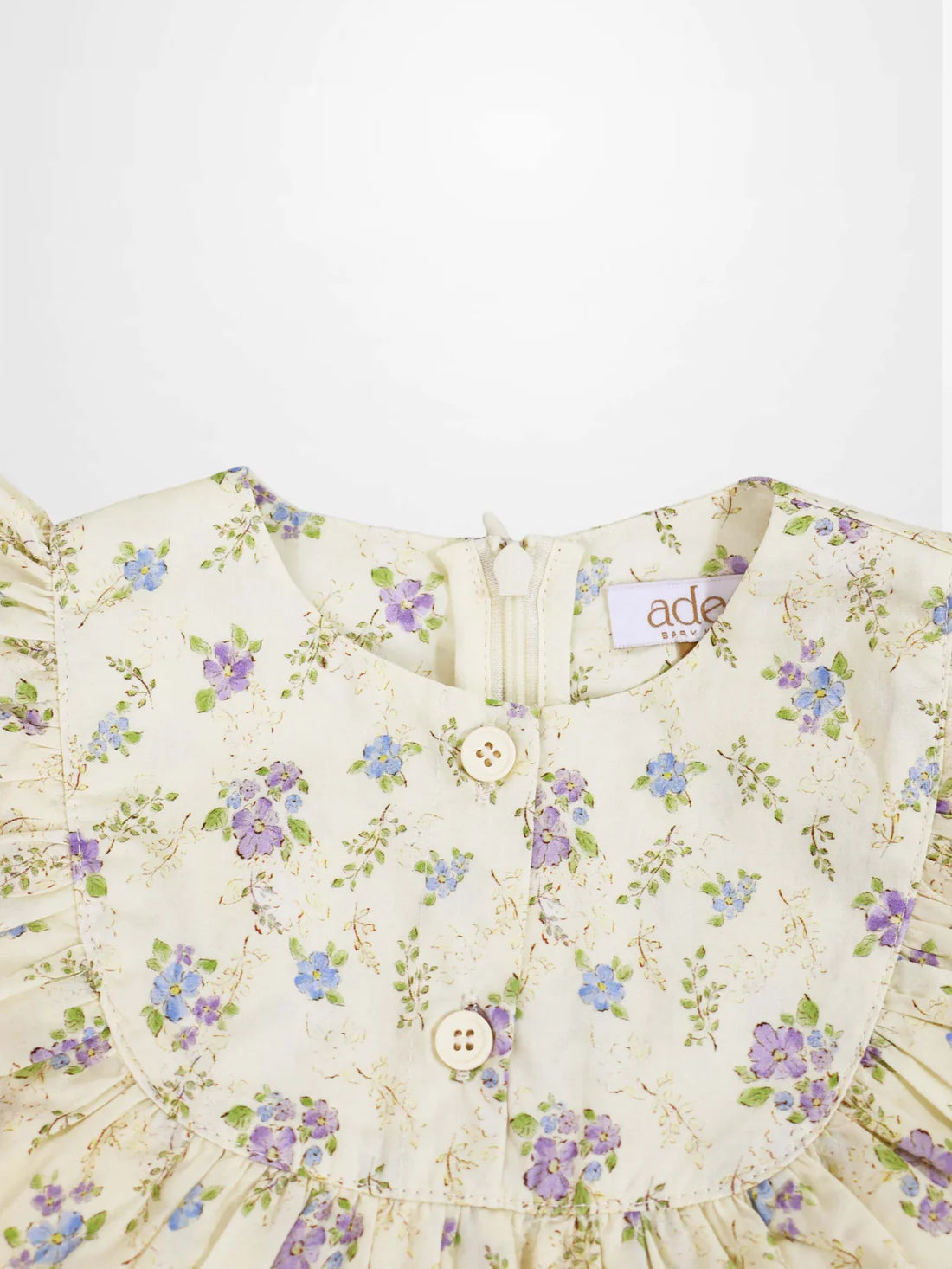 Ivory Flower Dress - 3/4 Sleeve