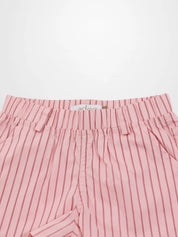 Striped Cotton Shorts - Pink