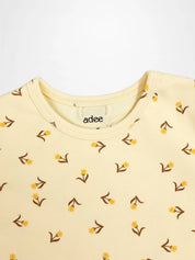 Butter Yellow Tulip Short Sleeve T-Shirt & Shorts Set