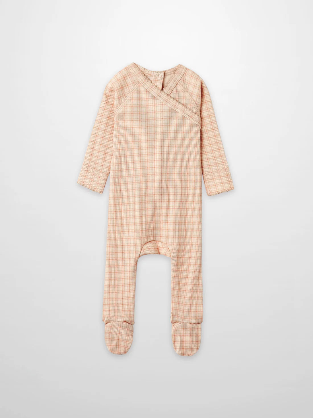 Oatmeal Grid Stretchy - Pink
