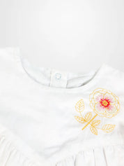 Embroidered Flower Romper