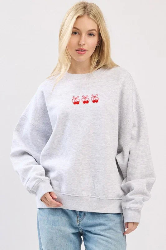 'puff' Cherry Graphic Sweatshirt