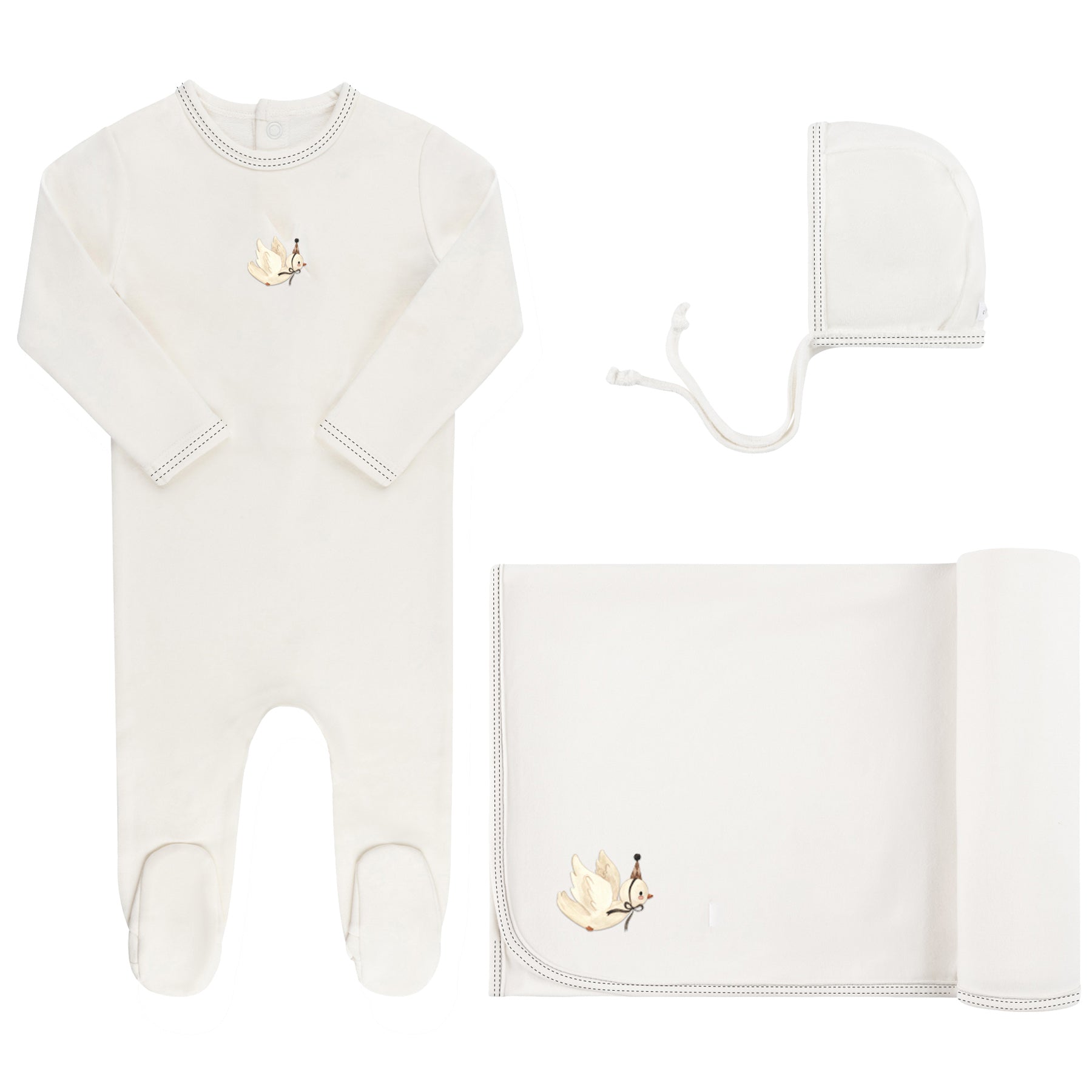 Organic French Terry Bird Collection - Ivory Boy