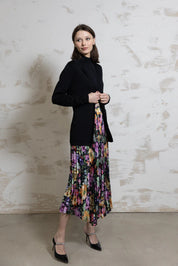 Arrow Pleated Skirt - Floral