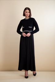 KNIT WEAVE OVERLAY MAXI