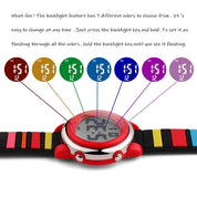 Ovvel Girls Digital Wristwatch with Many Features - Colored Stripes