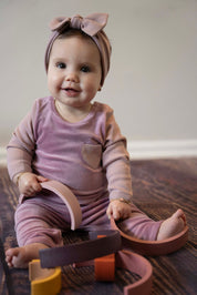 Pink Ribbed Velour Set