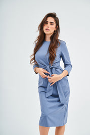 Dusty Blue - Tie Dress