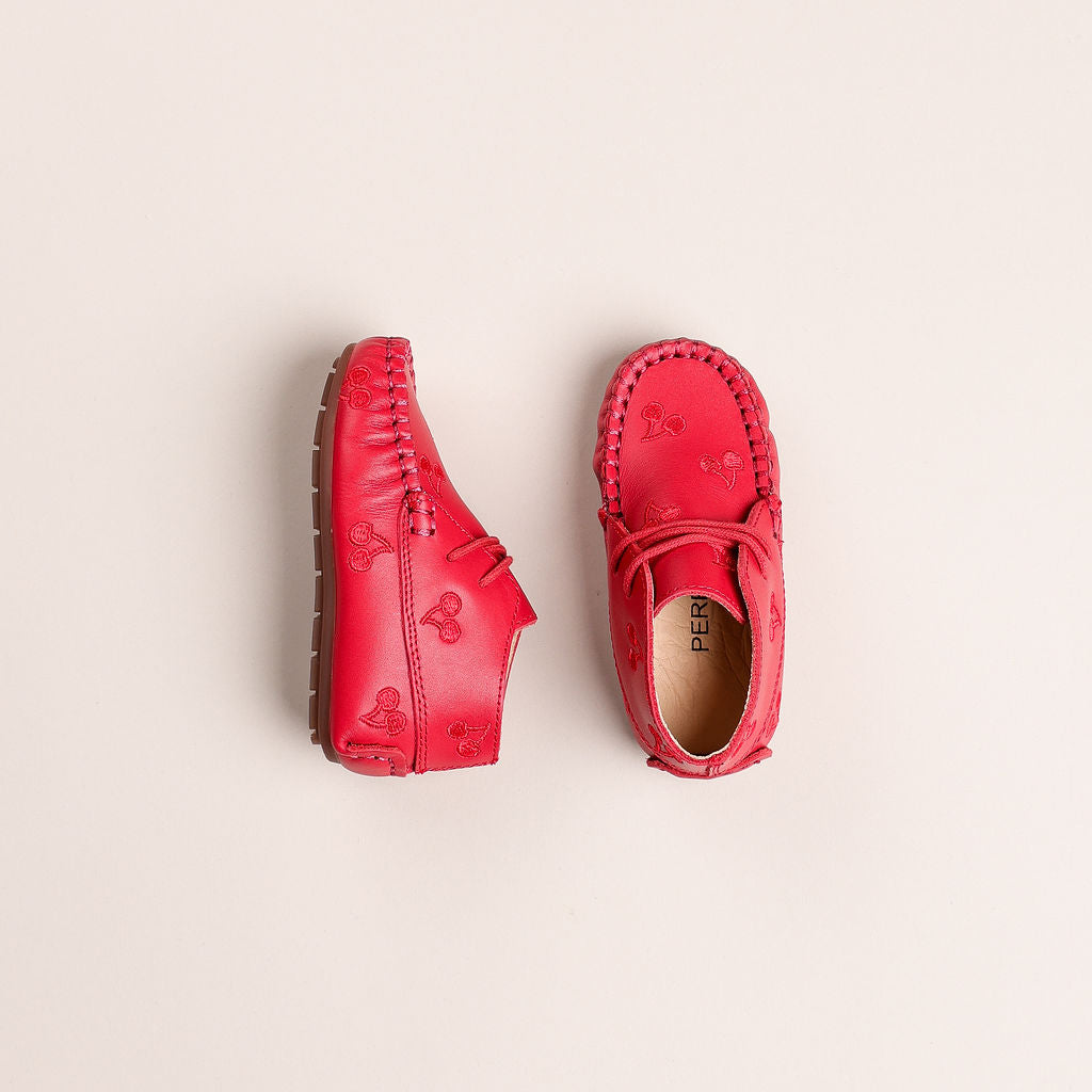 Baby mocassin embroidered | Red