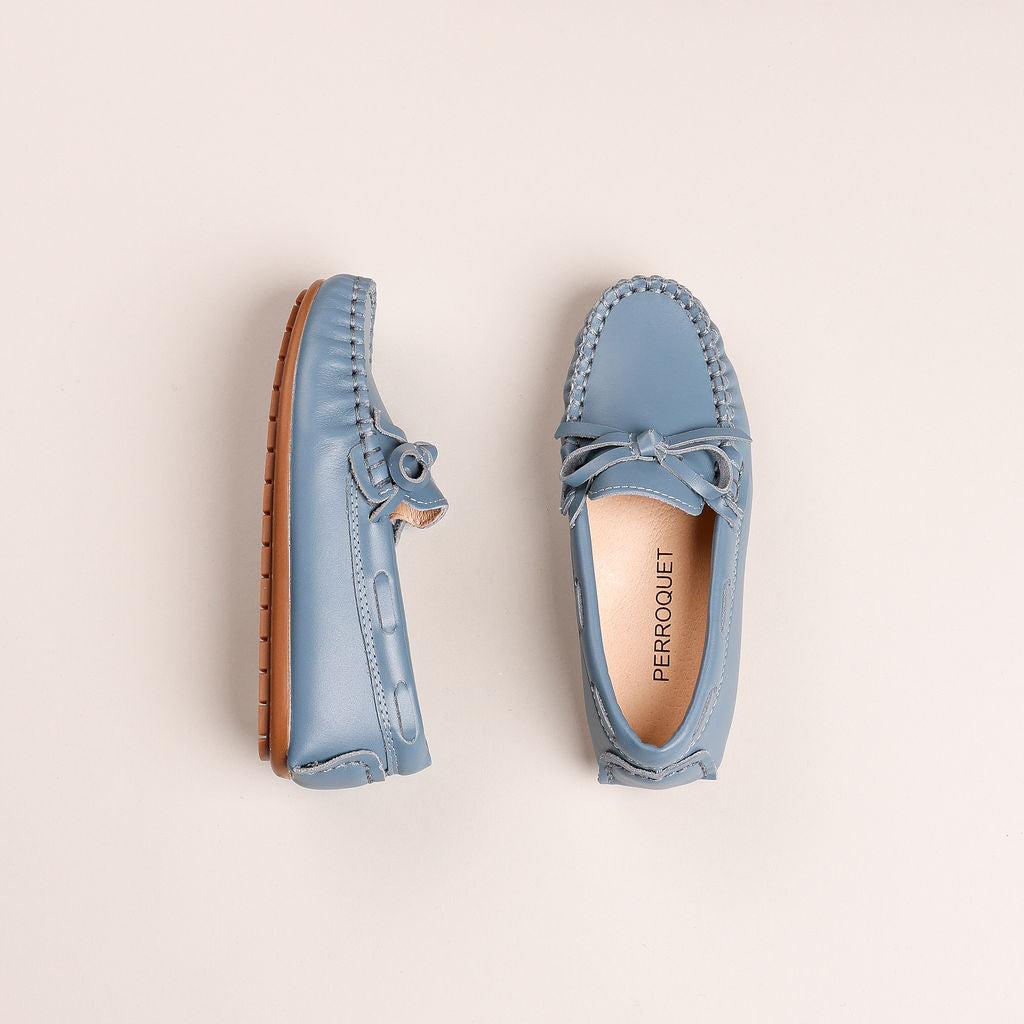 Loafer with bow | Dusty Blue