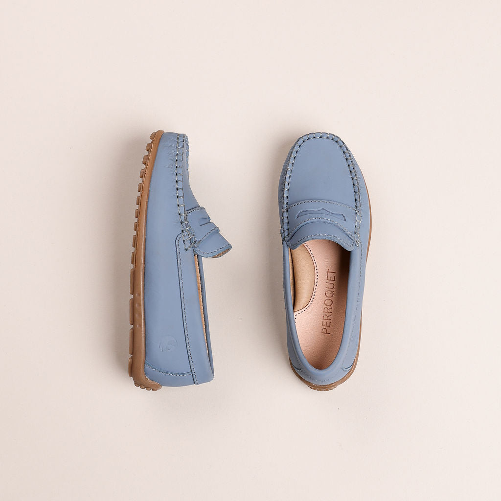 Penny loafer | Dusty Blue silky leather