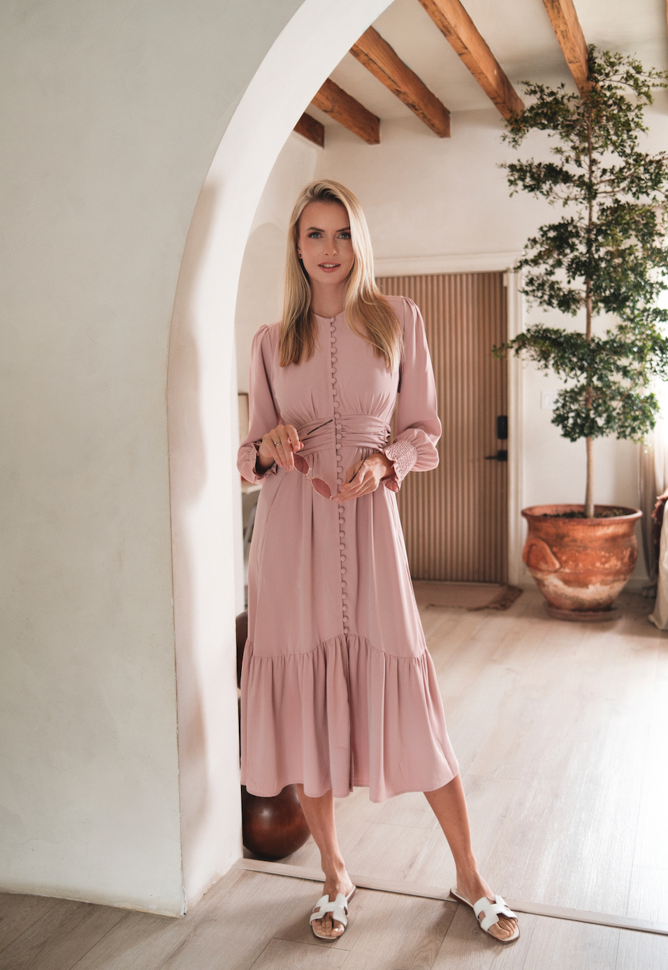 Rose Button Down Dress