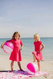 Pink Skirt with Short Sleeve Bubble Shirt