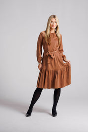 TEXTURED SATIN RAGLAN SLEEVE DRESS