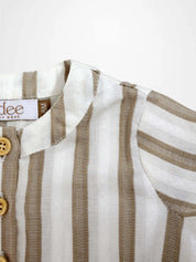 Tan and White Stripe Romper