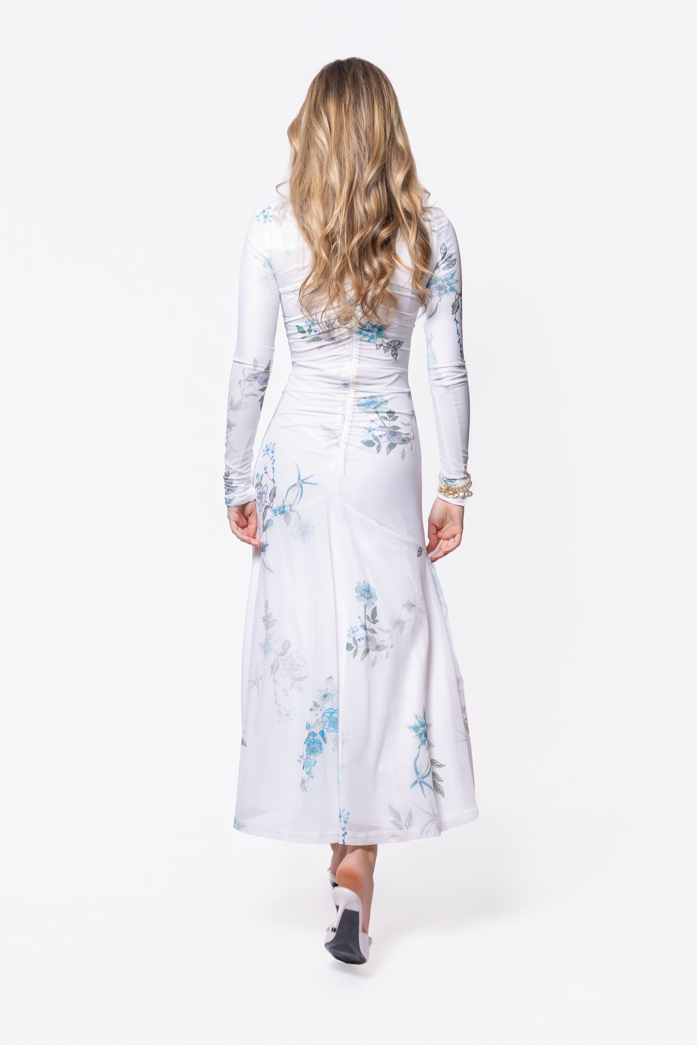 Mariella Dress (White/Green)