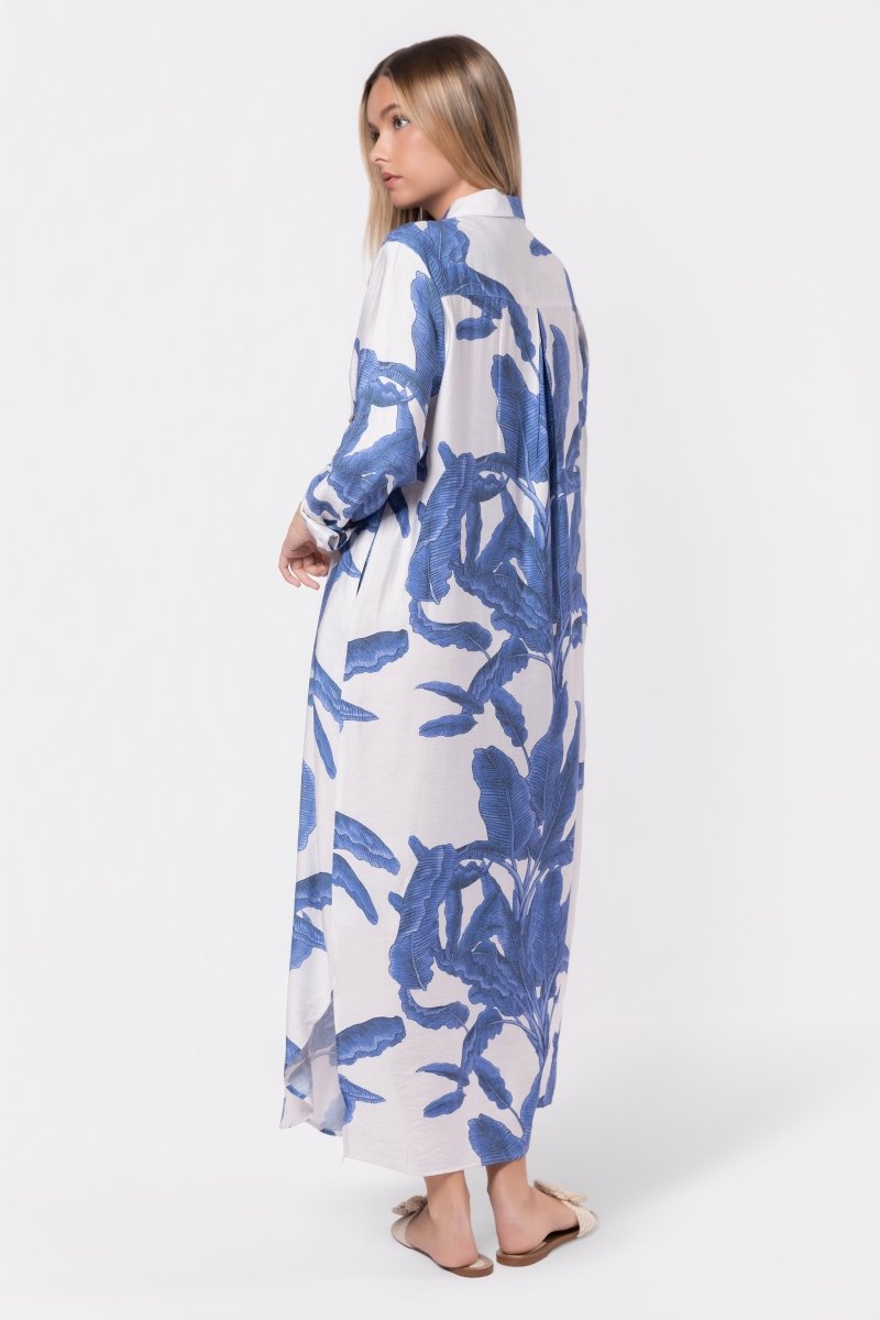 Lindsey Dress (White/Blue)
