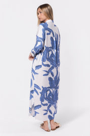 Lindsey Dress (White/Blue)