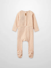 Oatmeal Grid Stretchy - Pink