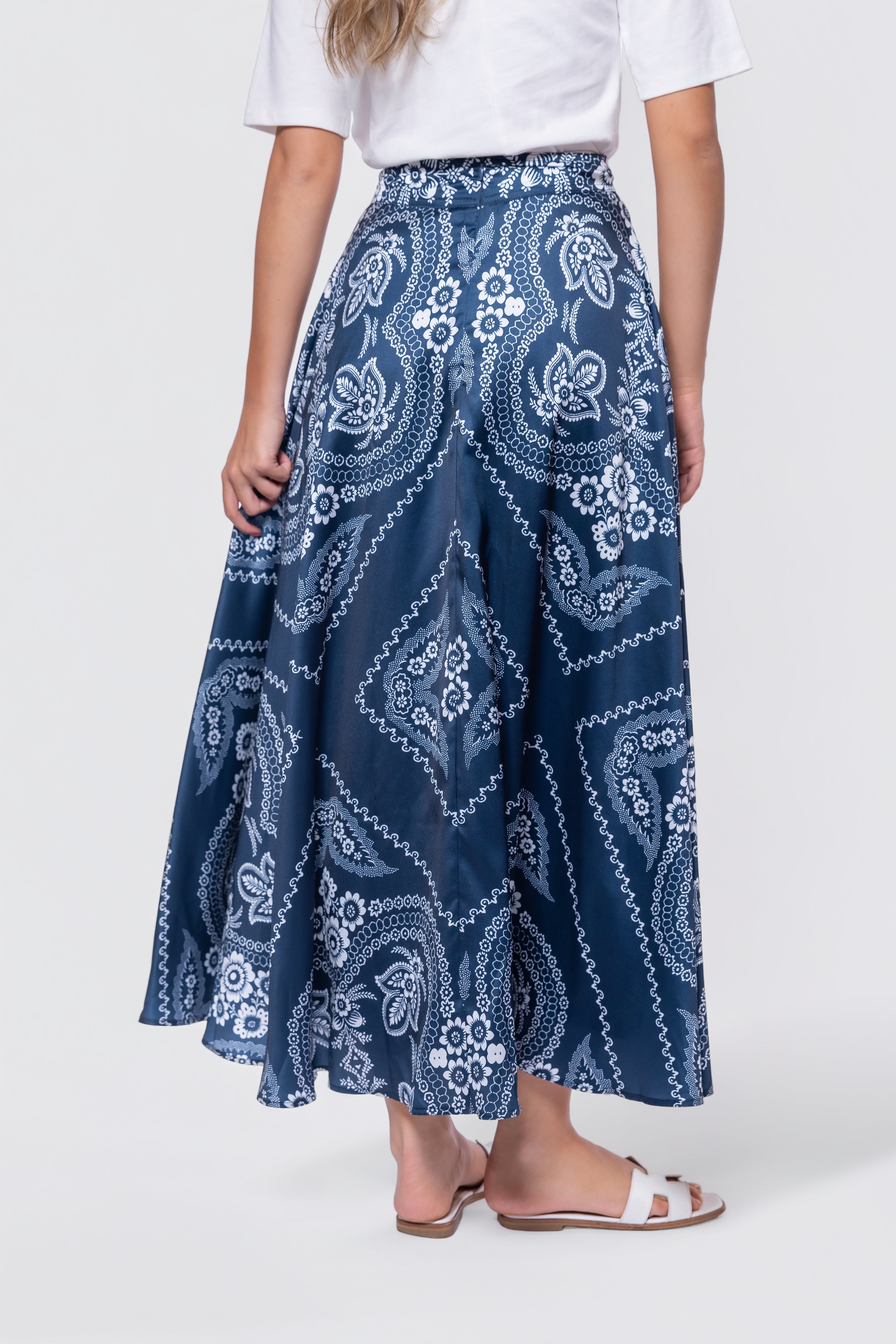 Ella Skirt 38" (Navy Ground)