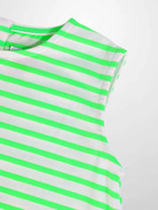 Neon Green Striped Romper