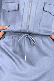 Mina Zip Up Jacket (Light Blue)
