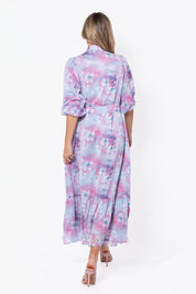 Alice Dress Short Sleeve (Raspberry/Blue)