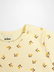 Butter Yellow Tulip Short Sleeve T-Shirt & Shorts Set