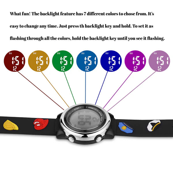Ovvel Boys Digital Wristwatch with Many Features - Occupation Hats