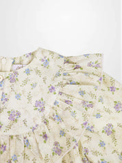 Ivory Flower Dress - 3/4 Sleeve