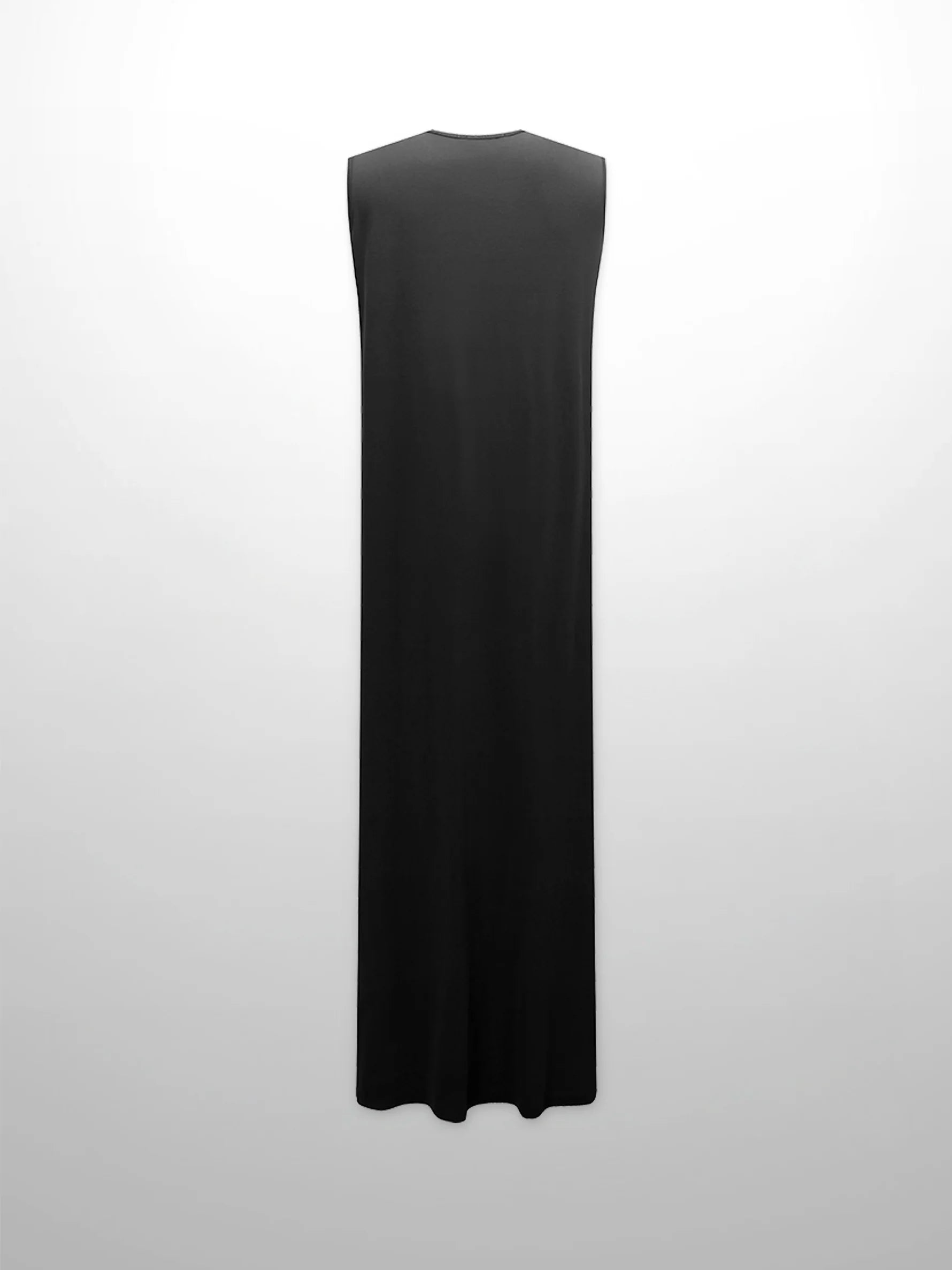 Basic T-Shirt Slip Dress-Black