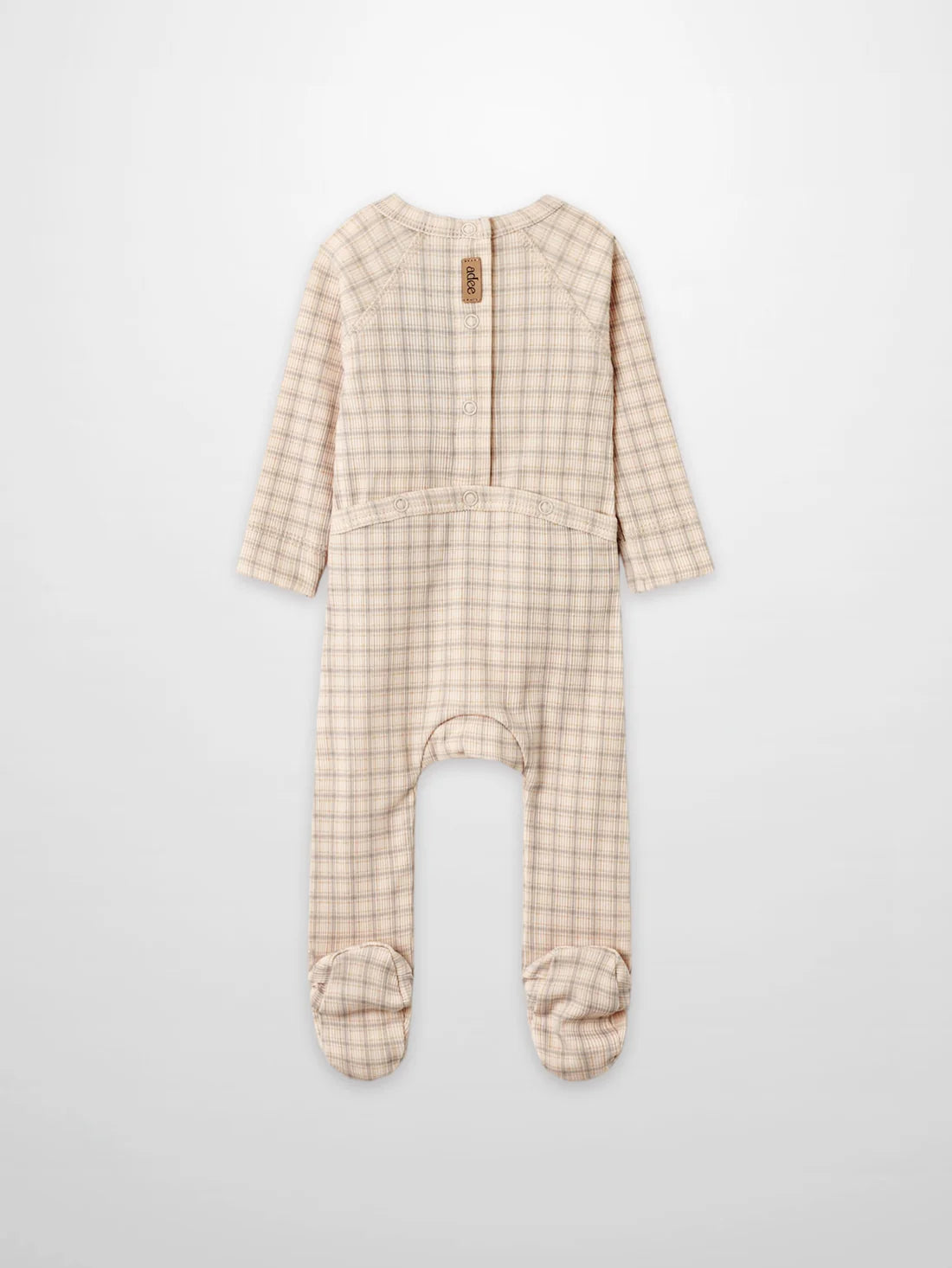 Oatmeal Grid Stretchy - Blue