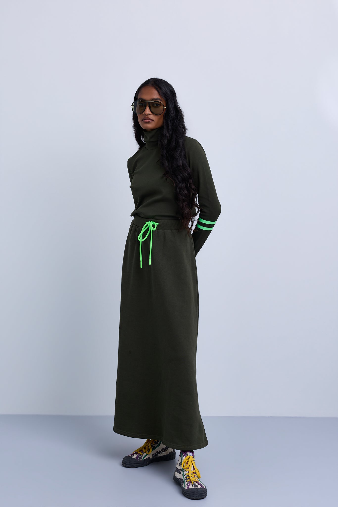 Contrast Trim Knit Two-Piece Set