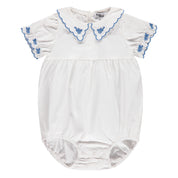 Embroidered Collar Romper