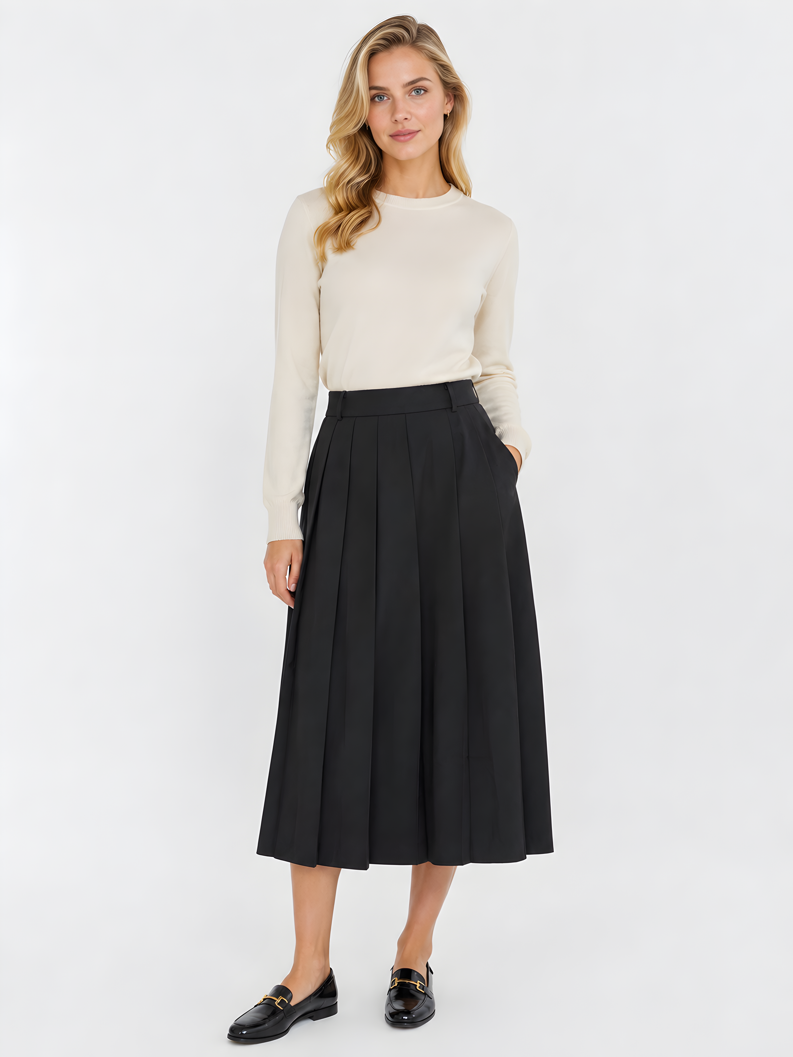 PLEATED MIDI SKIRT