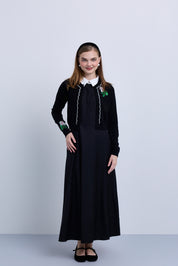 Collared Sleeveless Knit Midi Dress