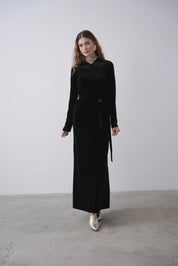 Wrap Maxi Velour Dress