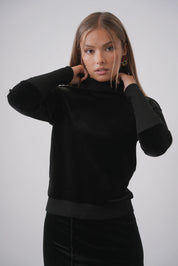 Velour Mock Neck Top