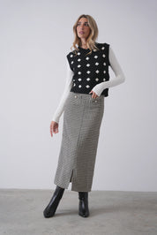 Tweed Skirt With Slit