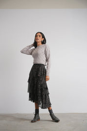 Print Ruffle Skirt