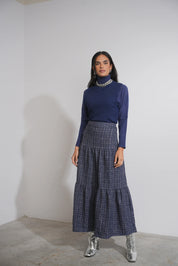 Tiered Tweed Skirt