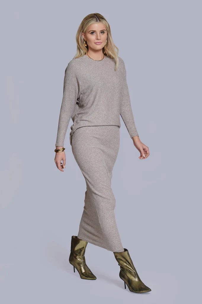Illusion Sweater Dress Oatmeal