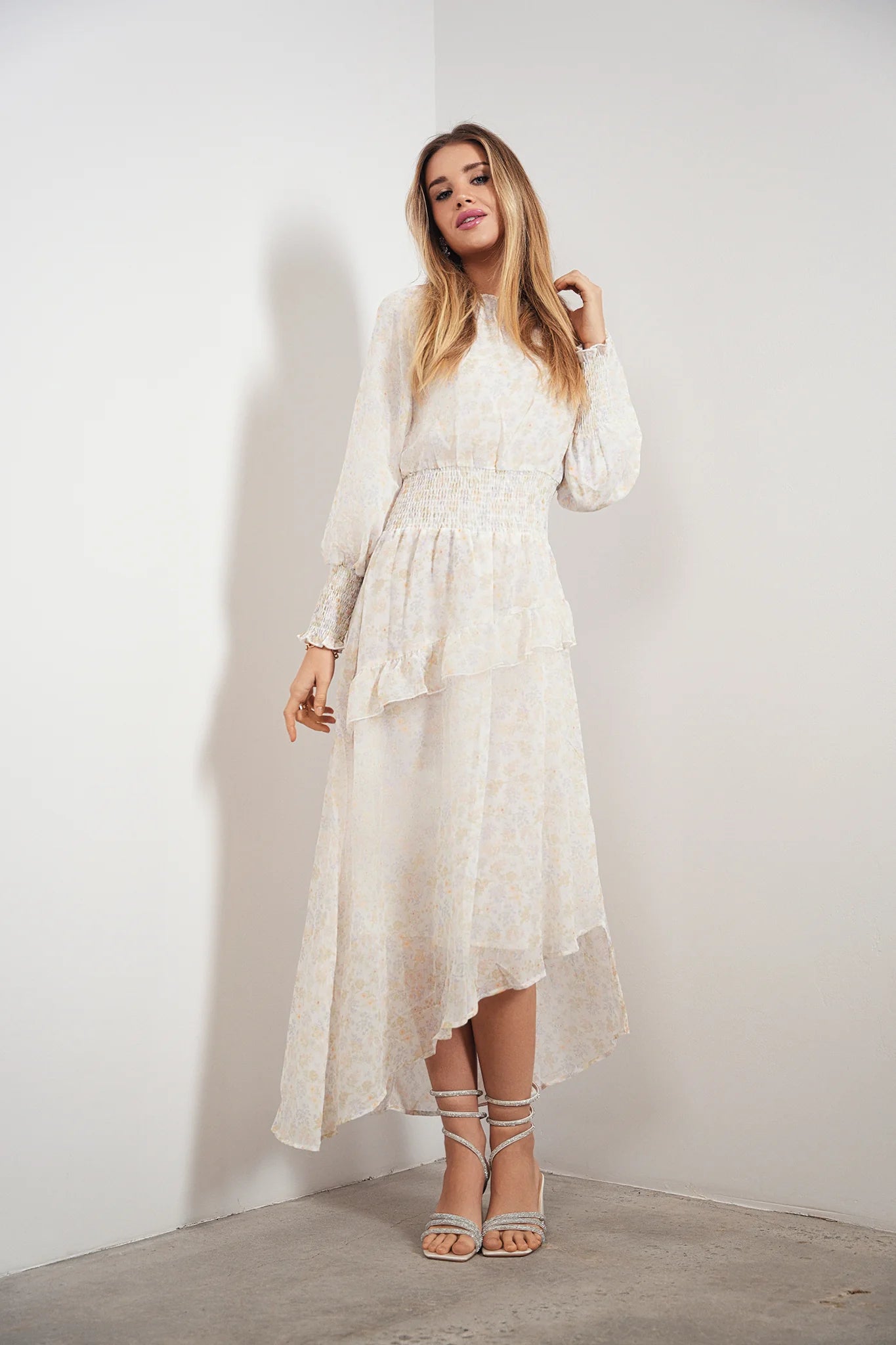 High-Low Smocked Waist Dress