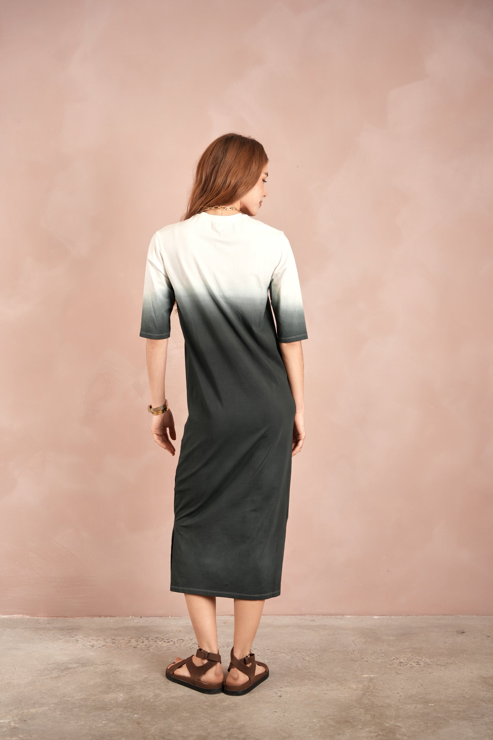Dip Dye Drop Shoulder Dress