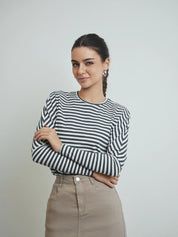 Striped Rib Dolman Tee