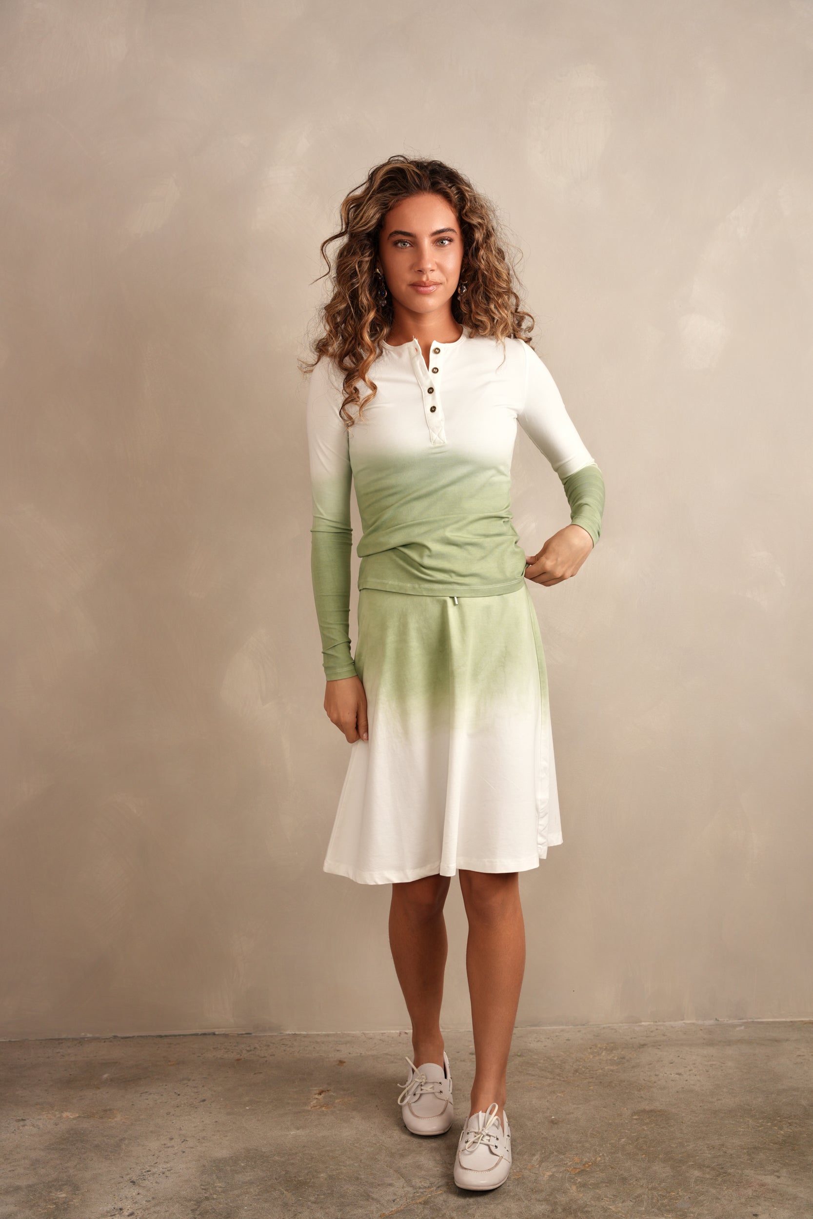 Dip Dye Bell Skirt - Short